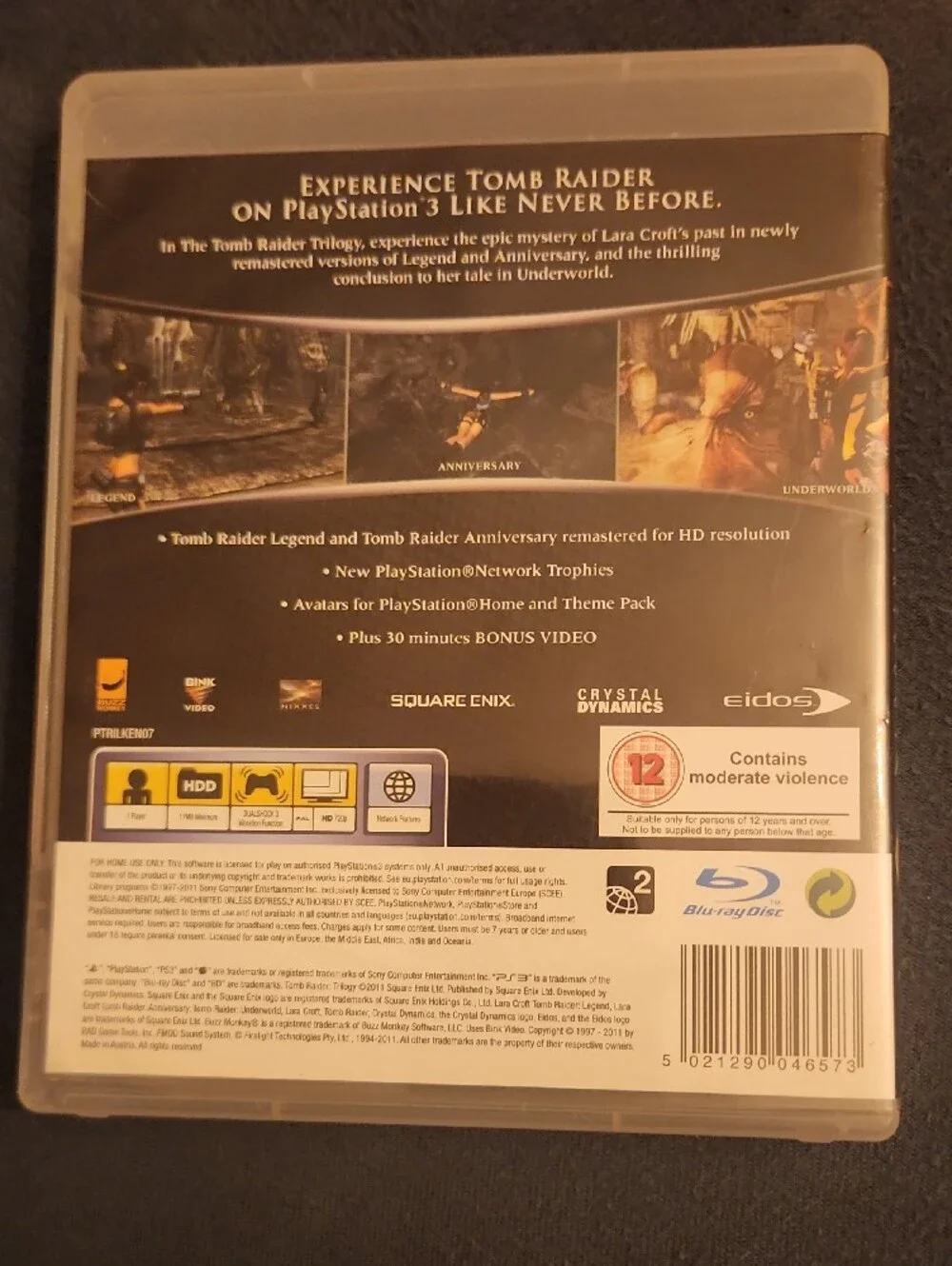 PlayStation 3 Classics HD The Tomb Raider Trilogy - Black & Silver